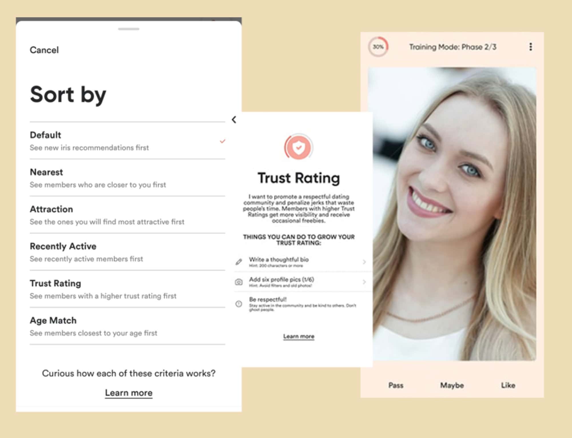 AI dating app interface