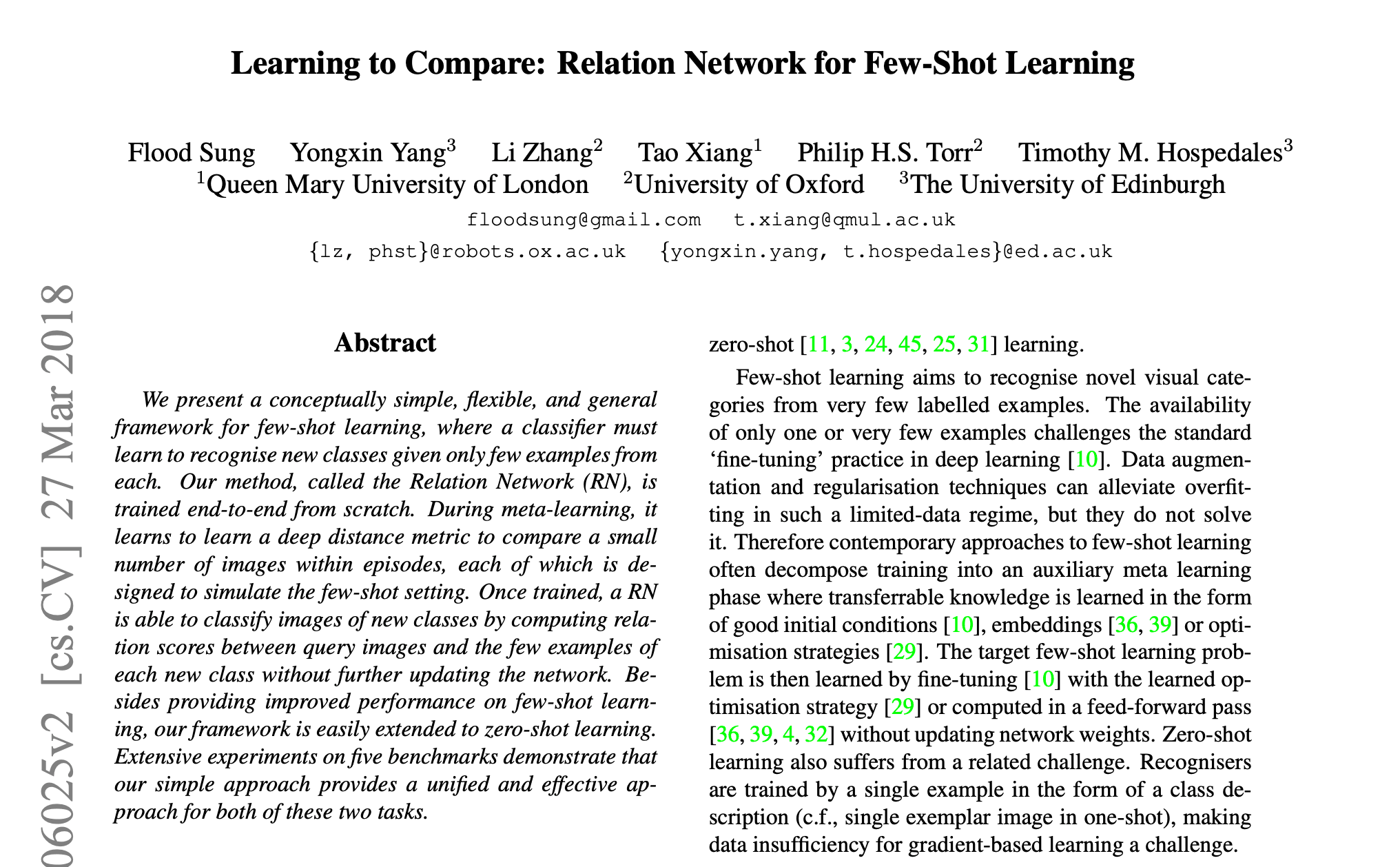 Few-Shot Learning research paper
