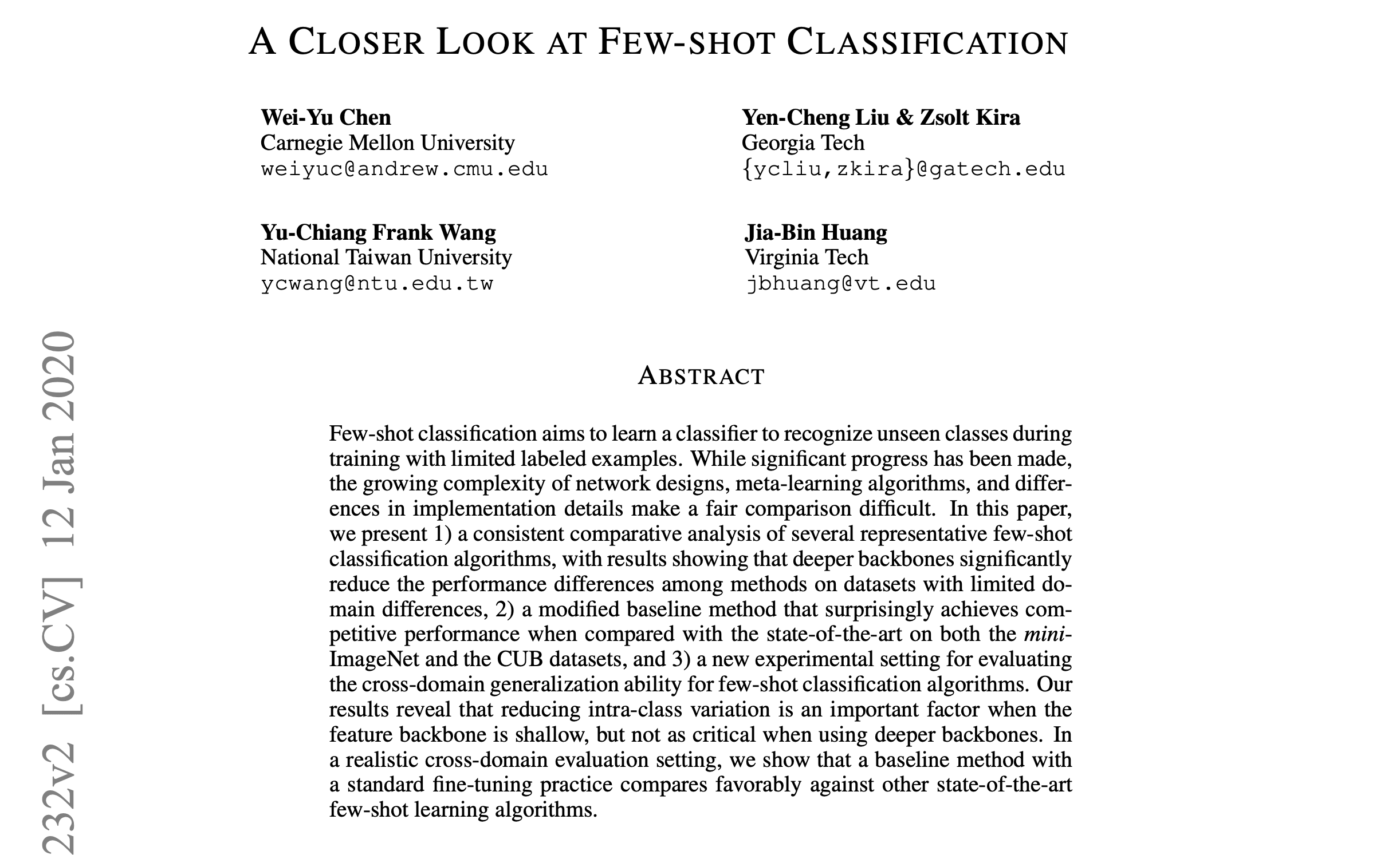 Few-Shot Learning research paper