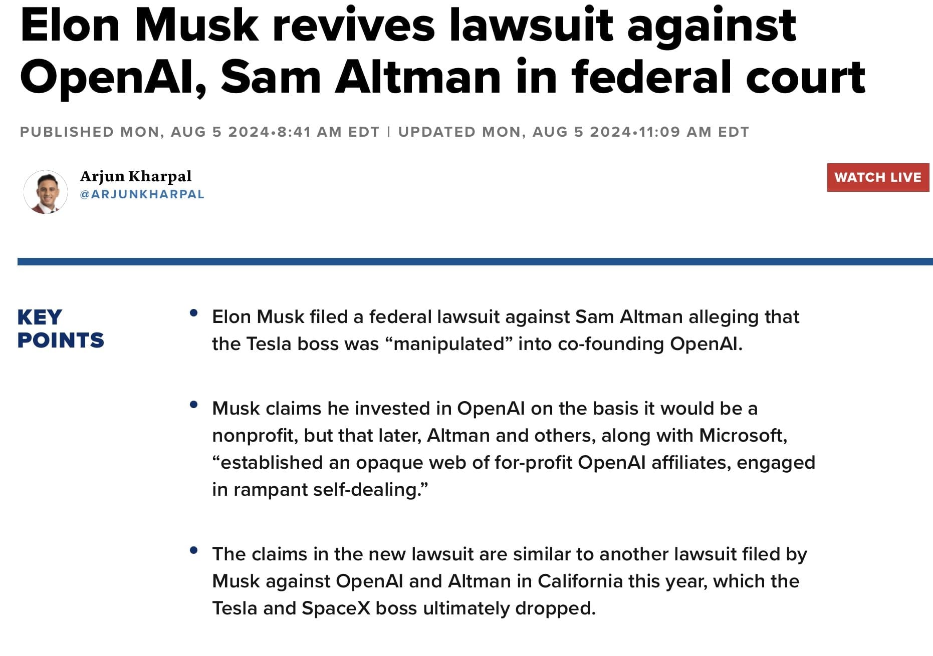 Elon Musk vs OpenAI
