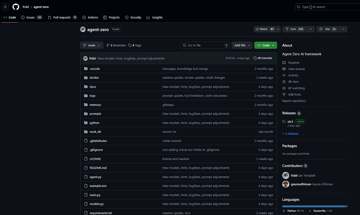 Agent Zero GitHub