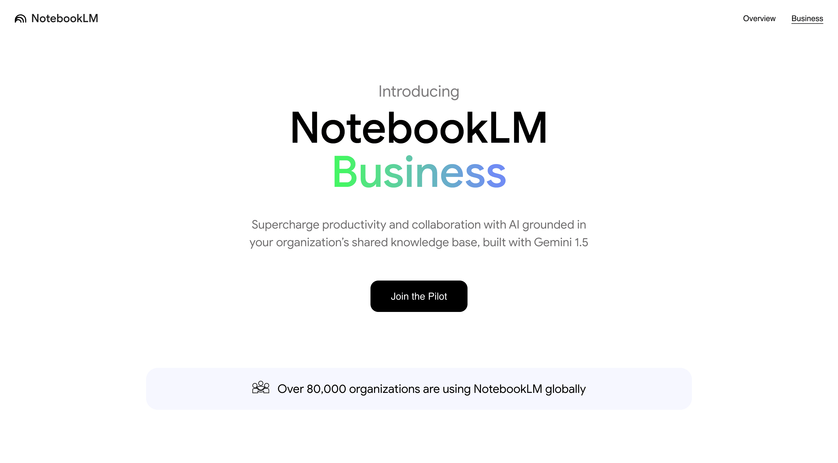 NotebookLM Business Pilot Program