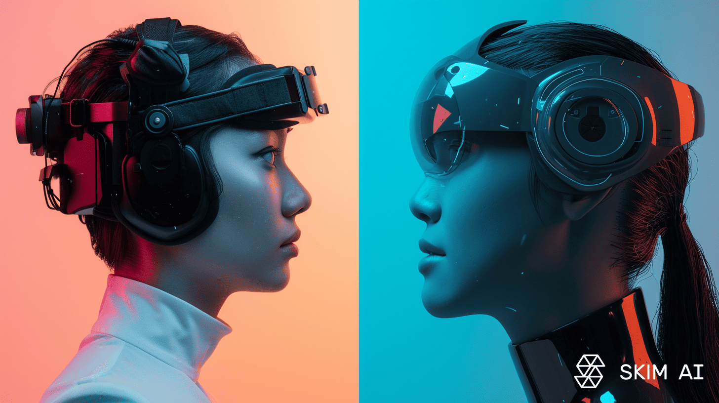Two augmented humans facing each other