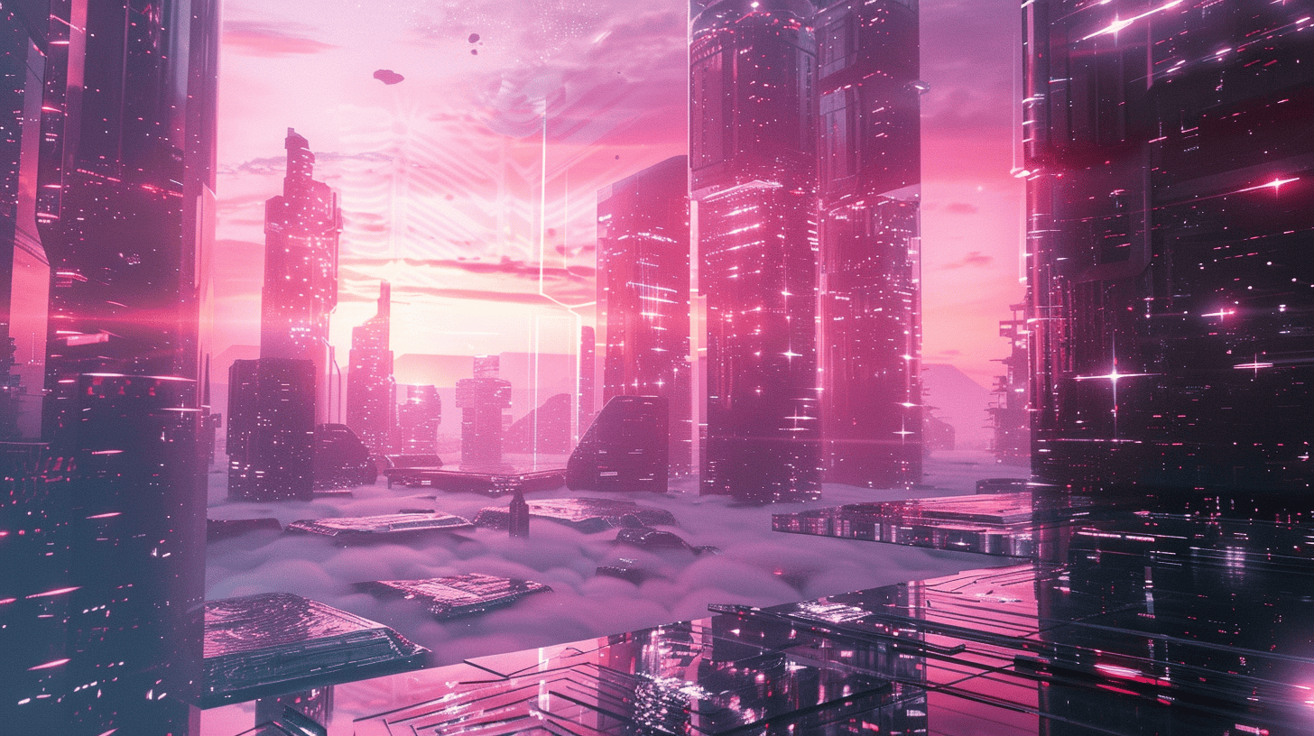 未来都市の高層ビル群